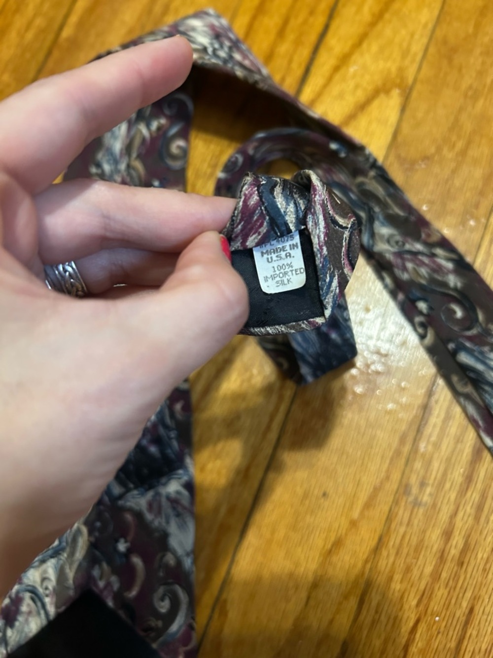 Oscar de la Renta Vtg Signature Tie 100% Silk - Picture 5 of 5